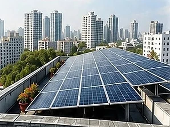 Rooftop solar on a Dhaka apartment building